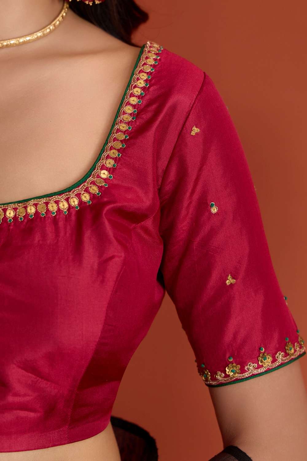Pink Pure Silk Sequin Blouse image number null