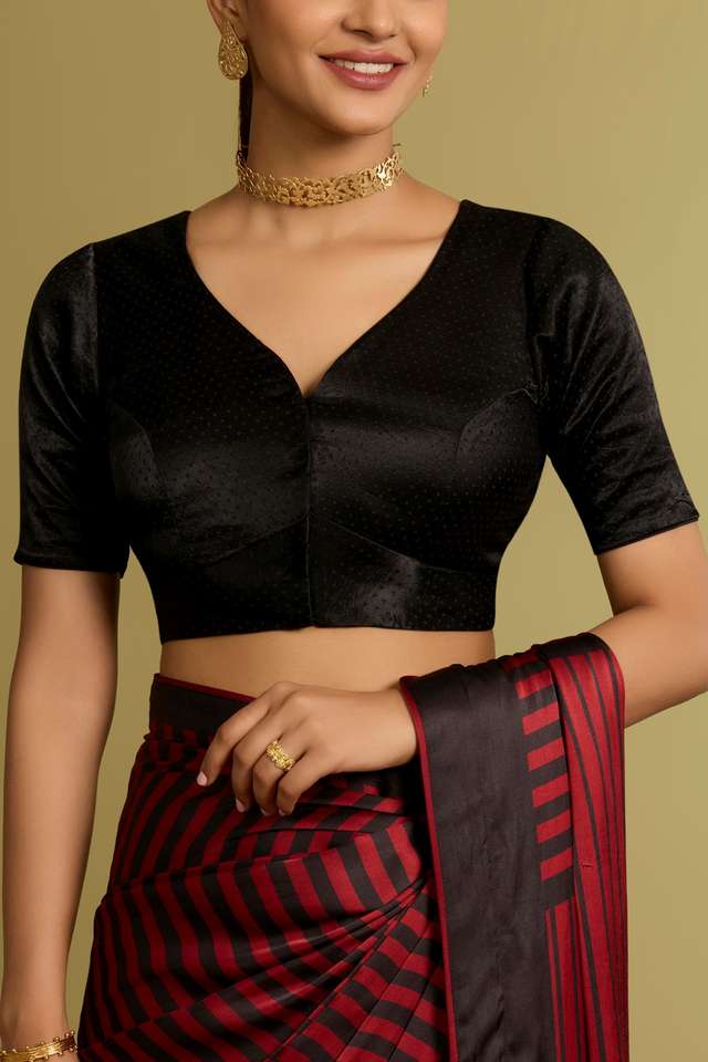 Black Woven Cotton Viscose Blouse thumbnail image number null