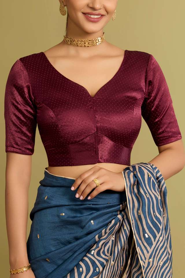 Dark Pink Woven Cotton Viscose Blouse thumbnail image number null