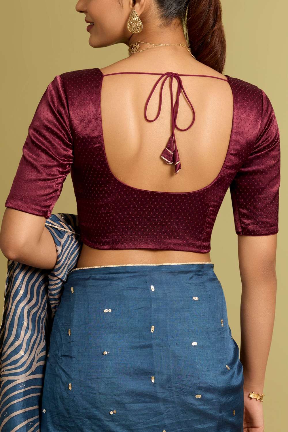 Dark Pink Woven Cotton Viscose Blouse image number null