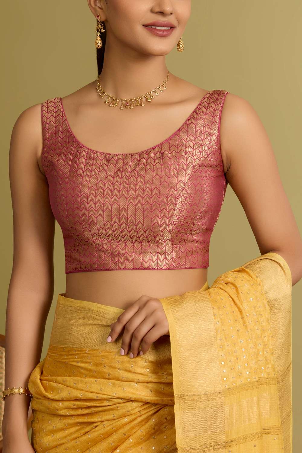 Dark Red  Woven Cupro Blouse image number null