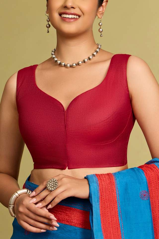 Dark Pink Viscose Silk Woven Blouse thumbnail image number null