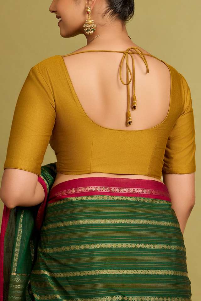 Green Viscose Silk Woven Blouse thumbnail image number null