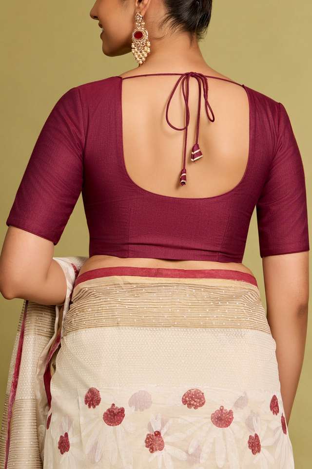 Dark Violet Viscose Silk Woven Blouse thumbnail image number null
