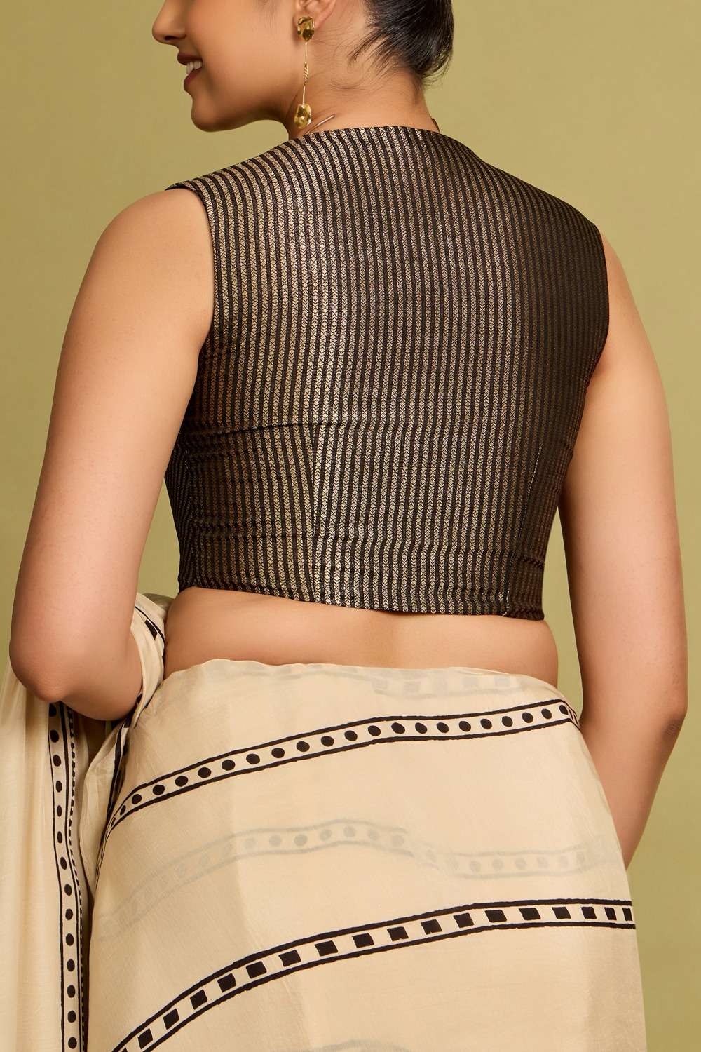 Black Viscose Brocade Blouse image number null