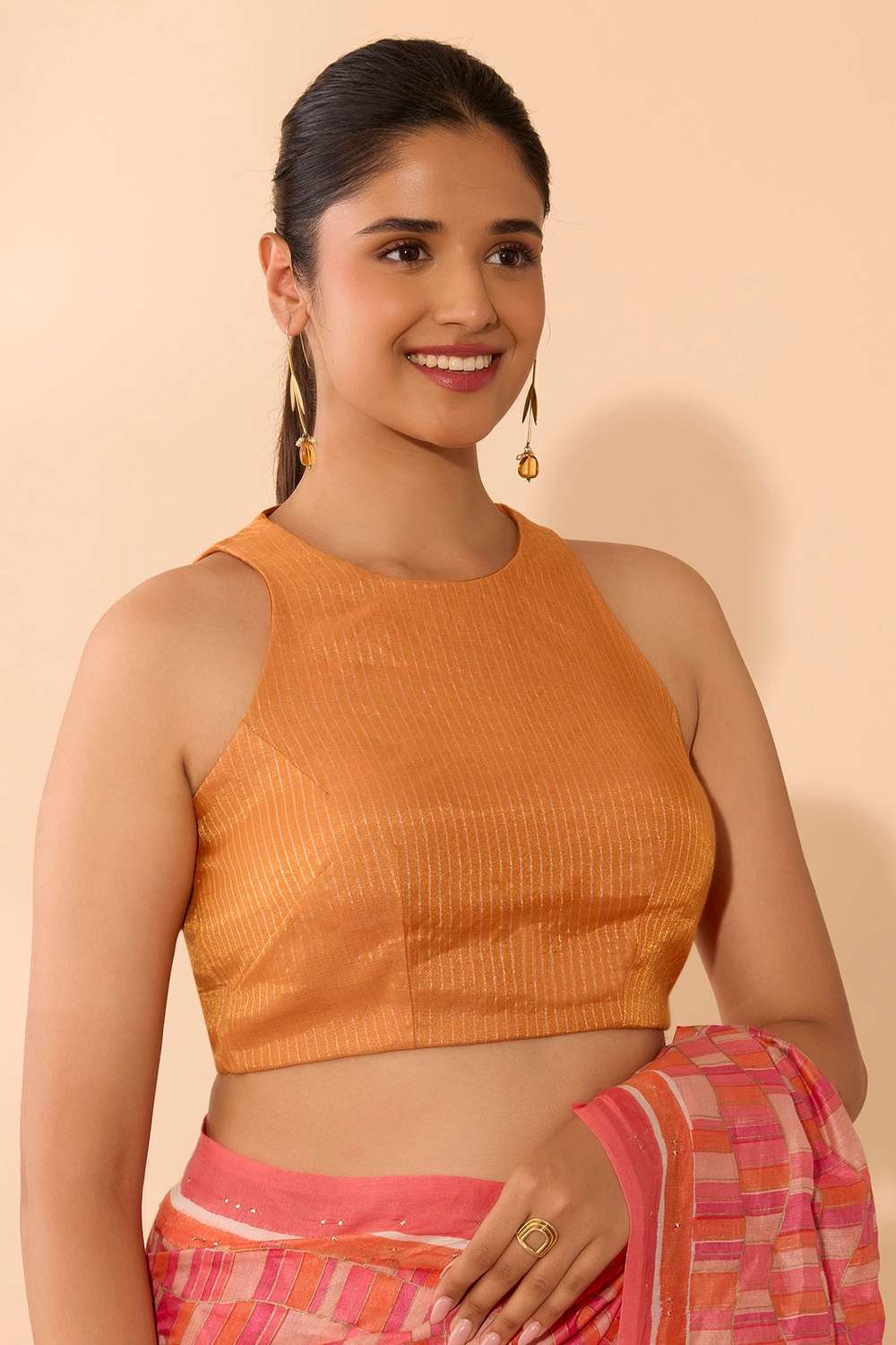Orange Woven Viscose Blouse image number null