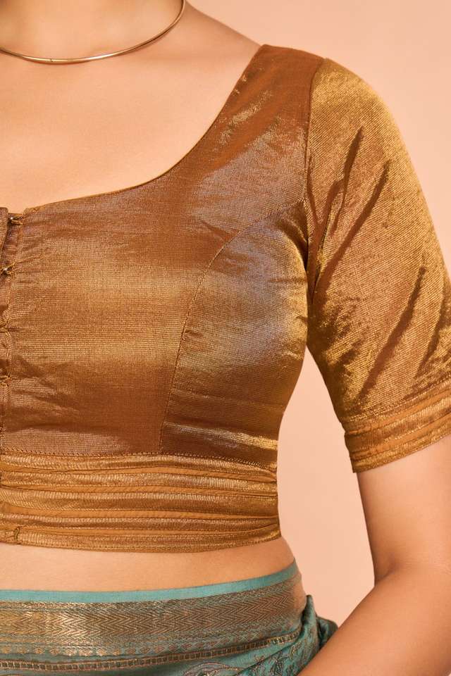 Gold Pure Viscose Woven Blouse thumbnail image number null