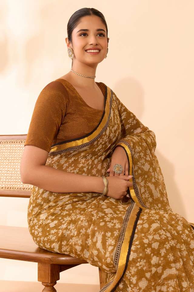 Gold Woven Viscose Blouse image number