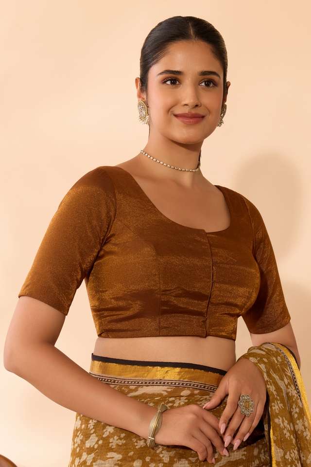 Gold Woven Viscose Blouse thumbnail image number null