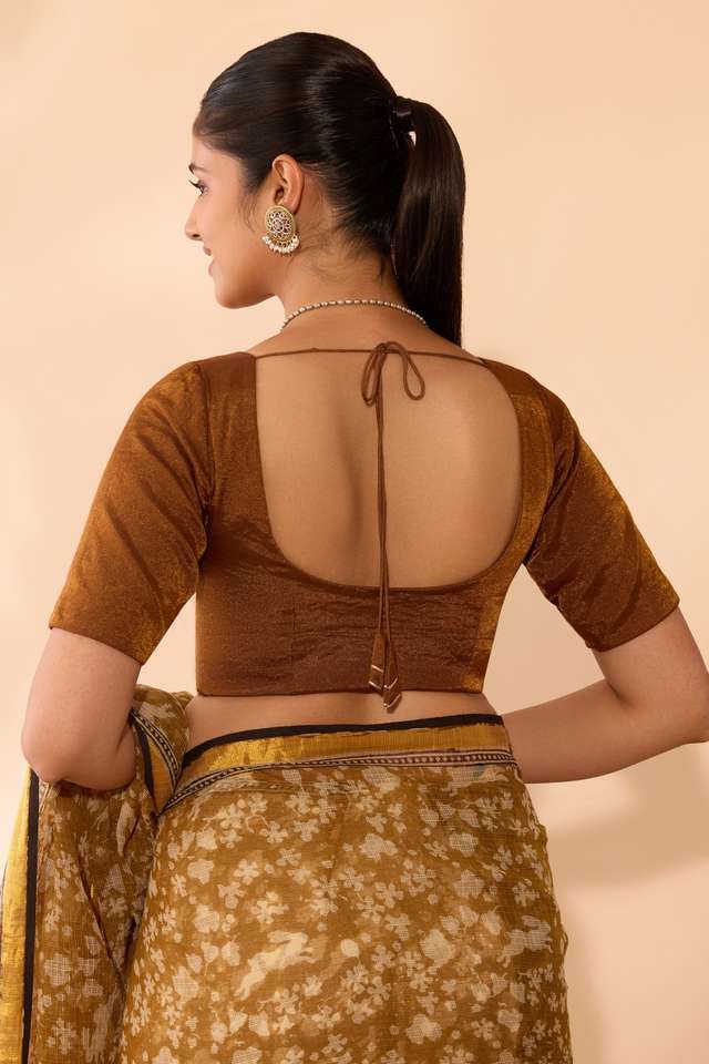 Gold Woven Viscose Blouse thumbnail image number null