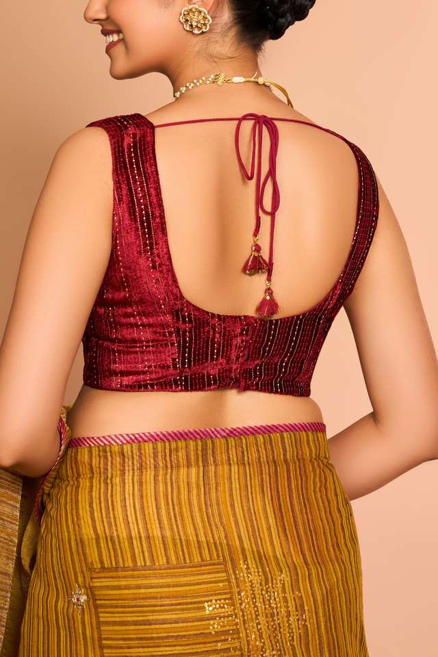 Dark Red Viscose Embroidered Blouse thumbnail image number null