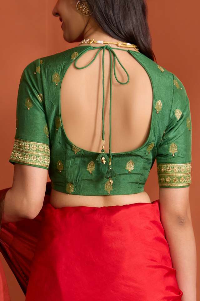Green Viscose Brocade Blouse thumbnail image number null