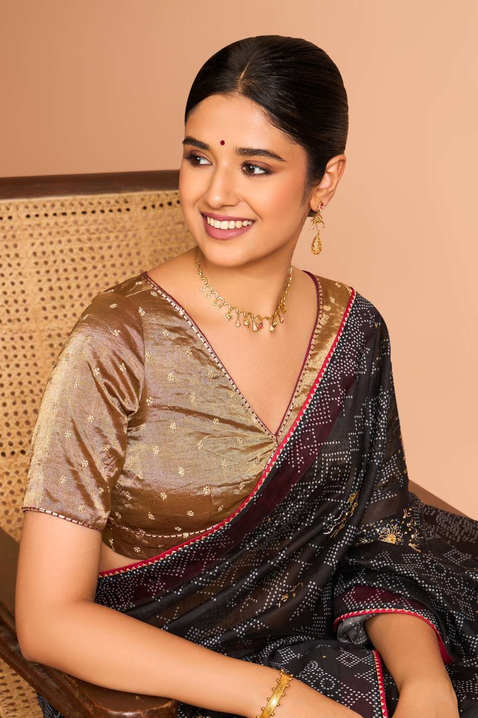 Gold Cotton Embroidered Blouse