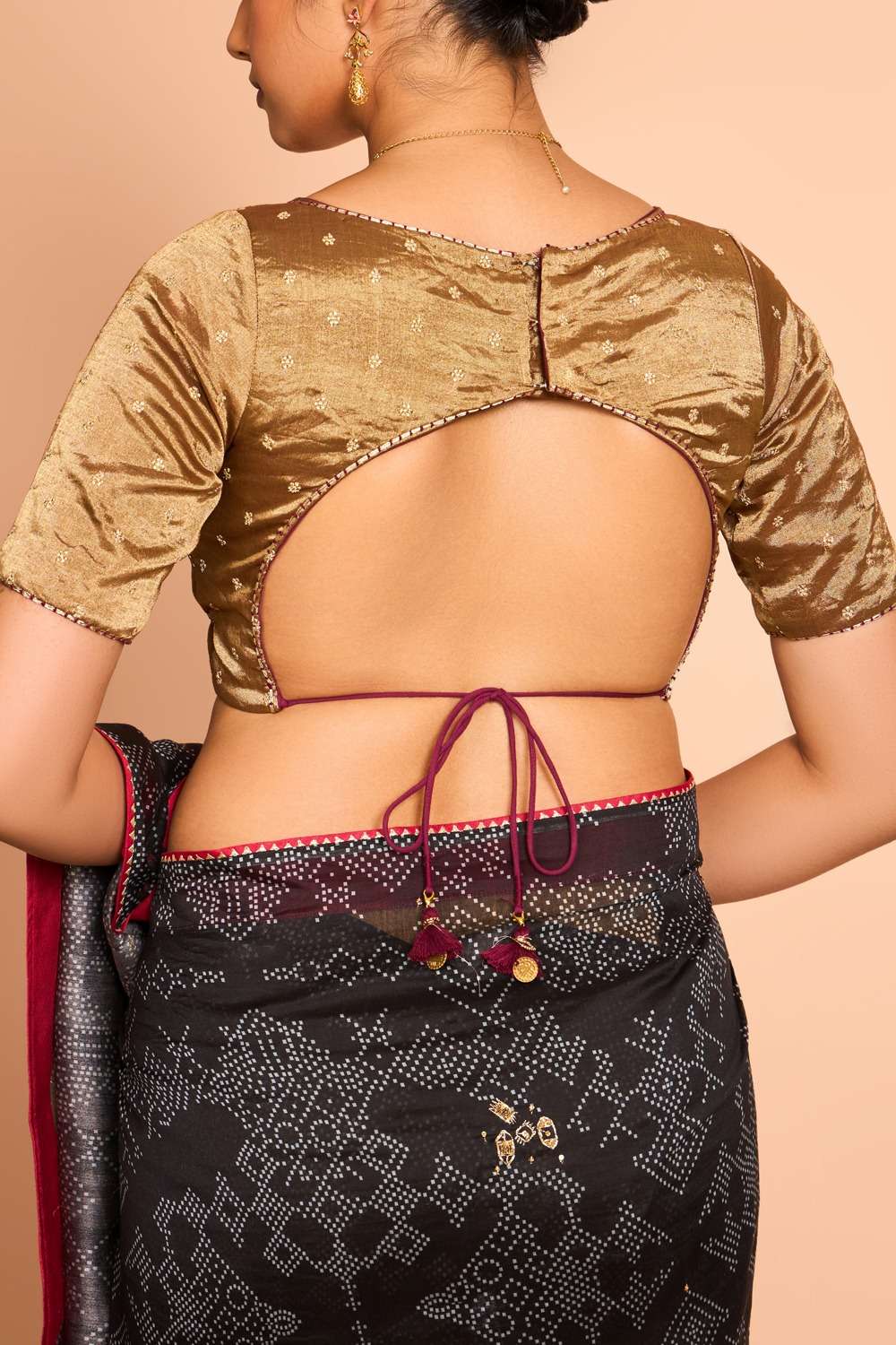 Gold Cotton Embroidered Blouse image number null