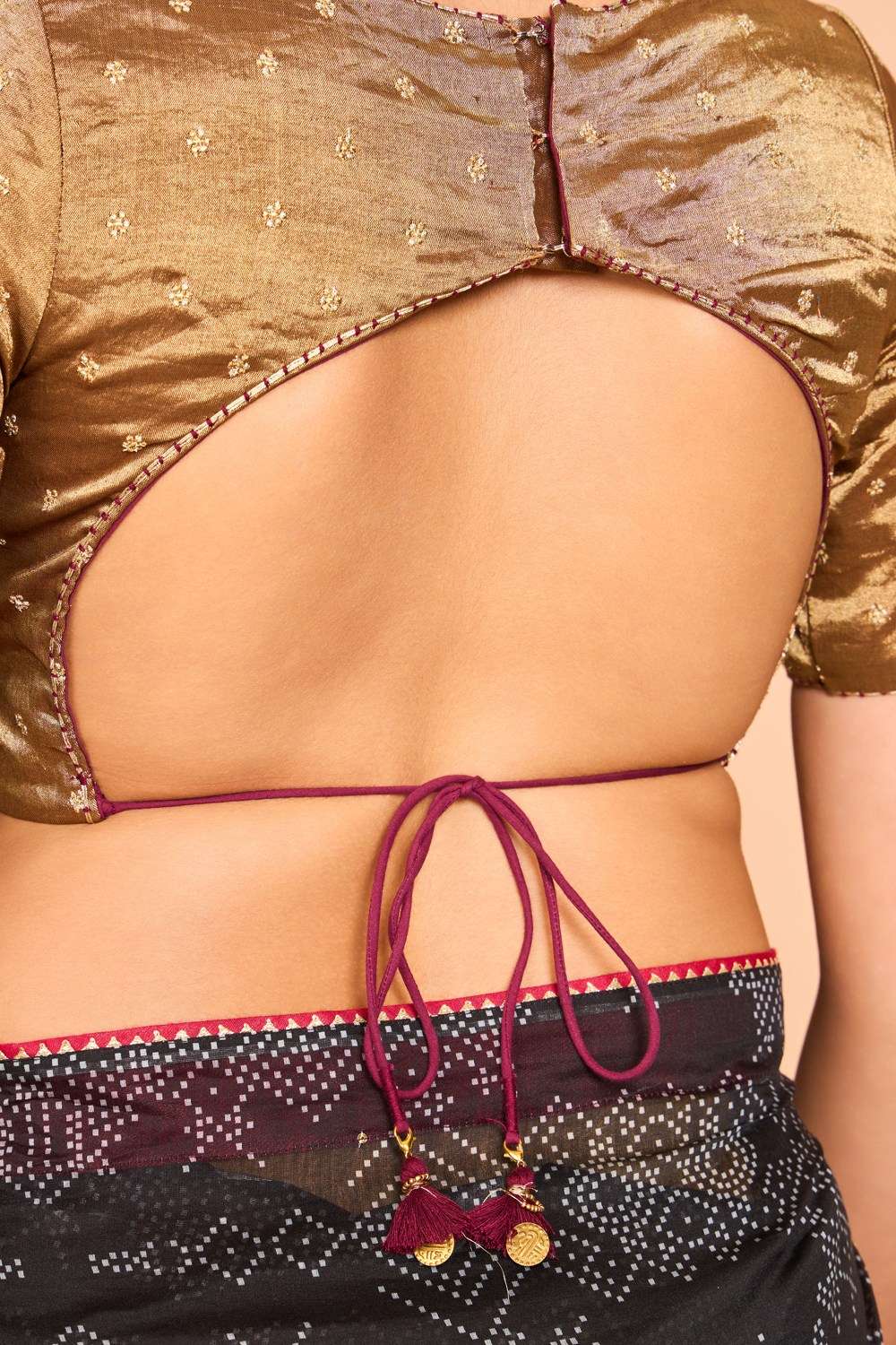 Gold Cotton Embroidered Blouse image number null
