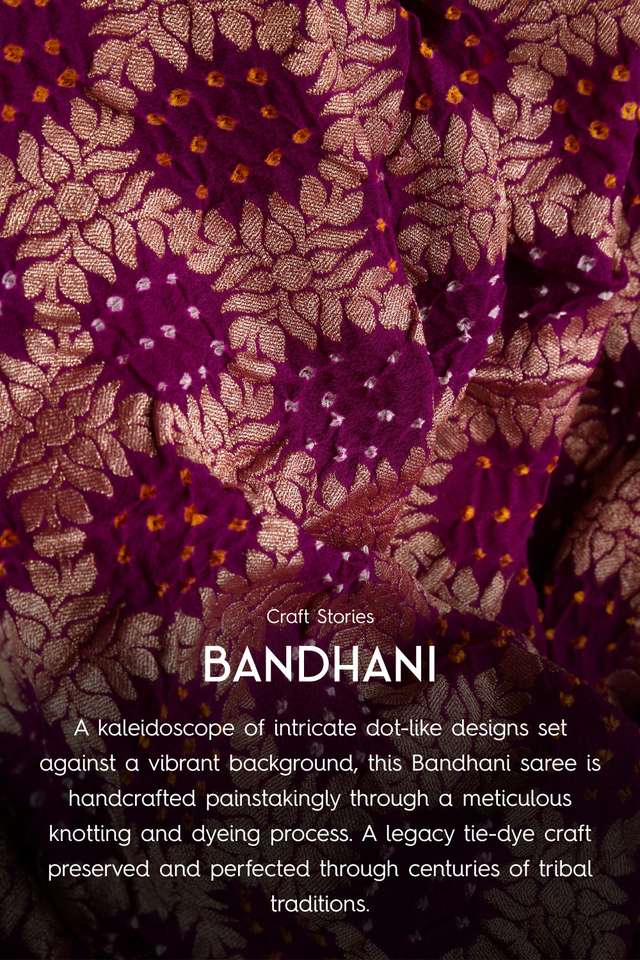 Dark Green Pure Silk Bandhani Saree thumbnail image number null