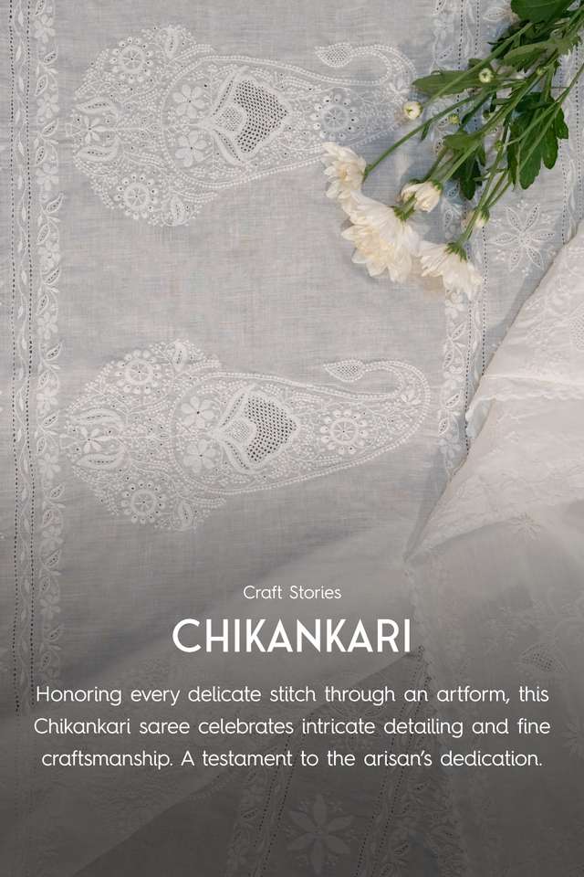 Light Pink Pure Silk Cotton Chikankari Saree thumbnail image number null
