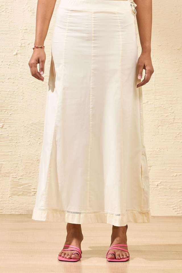 Off White Woven Cotton Lycra Inskirt thumbnail image number null