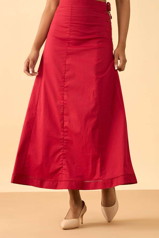 Dark Red Woven Cotton Lycra Inskirt thumbnail image number null