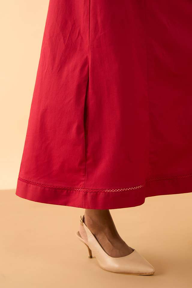 Dark Red Woven Cotton Lycra Inskirt thumbnail image number null