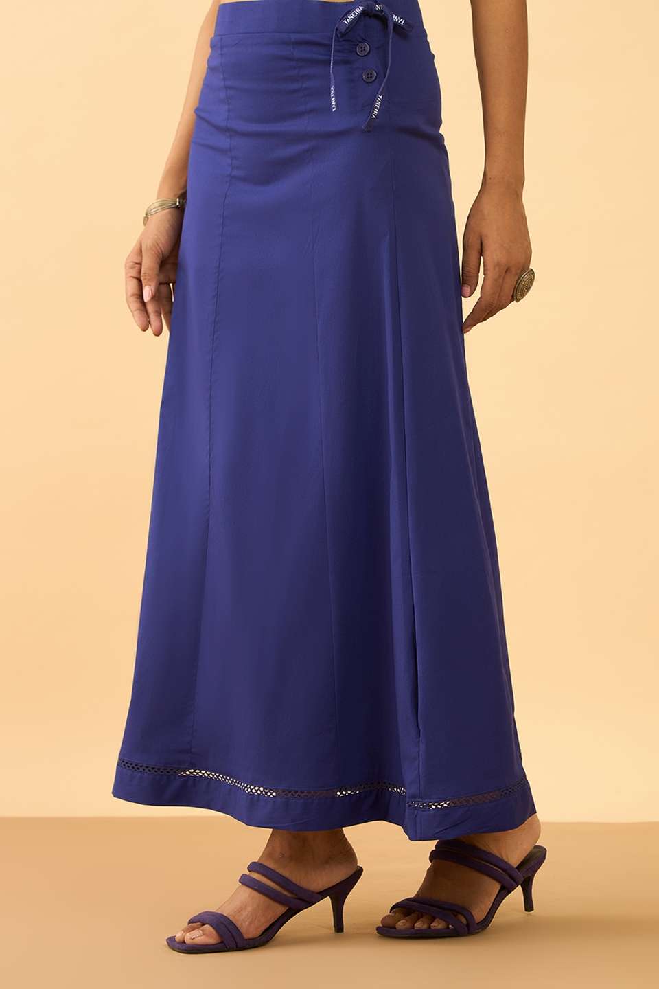 Blue Woven Cotton Lycra Inskirt