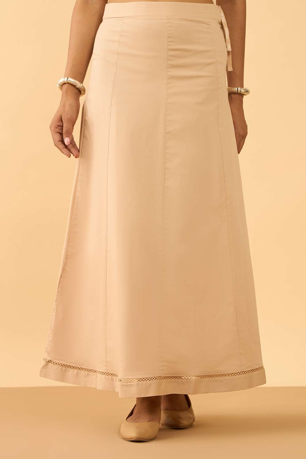 Beige Woven Cotton Lycra Inskirt image number null