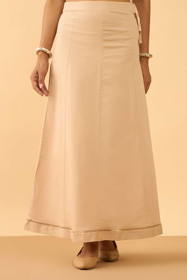 Beige Woven Cotton Lycra Inskirt image number