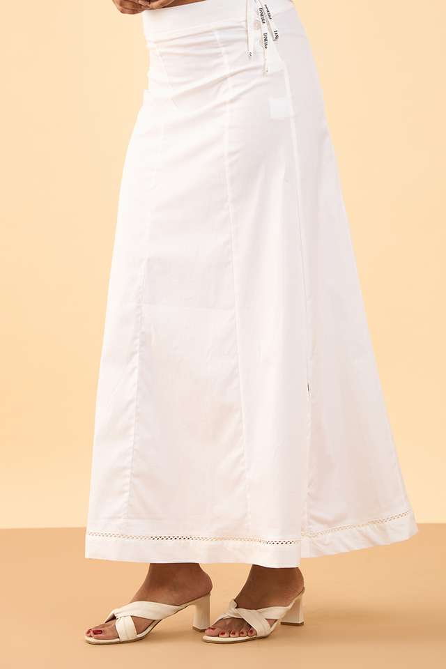 White Woven Cotton Lycra Inskirt image number