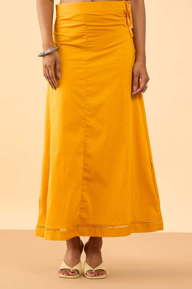 Yellow Woven Cotton Lycra Inskirt thumbnail image number null