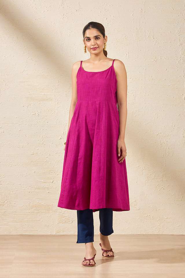 Purple Woven Pure Cotton Kurta Set thumbnail image number null