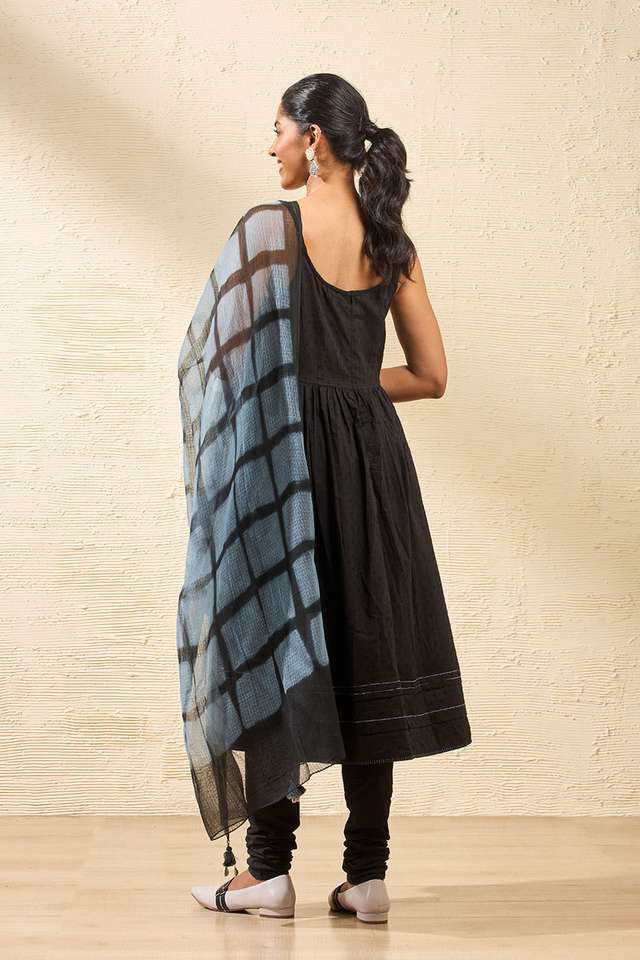 Black Woven Pure Cotton Kurta Set thumbnail image number null