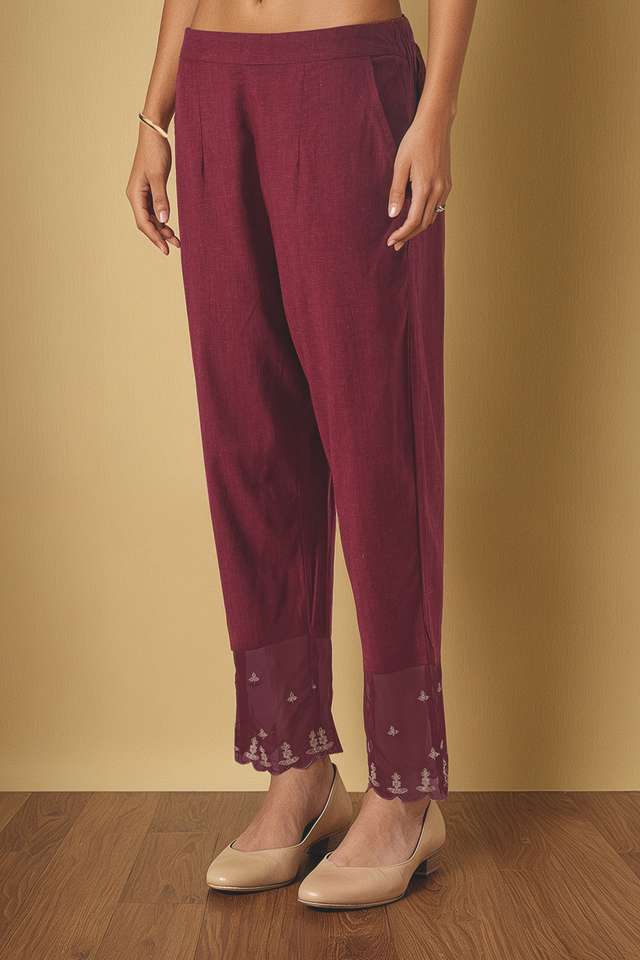 Dark Red Brocade Viscose Kurta Set thumbnail image number null