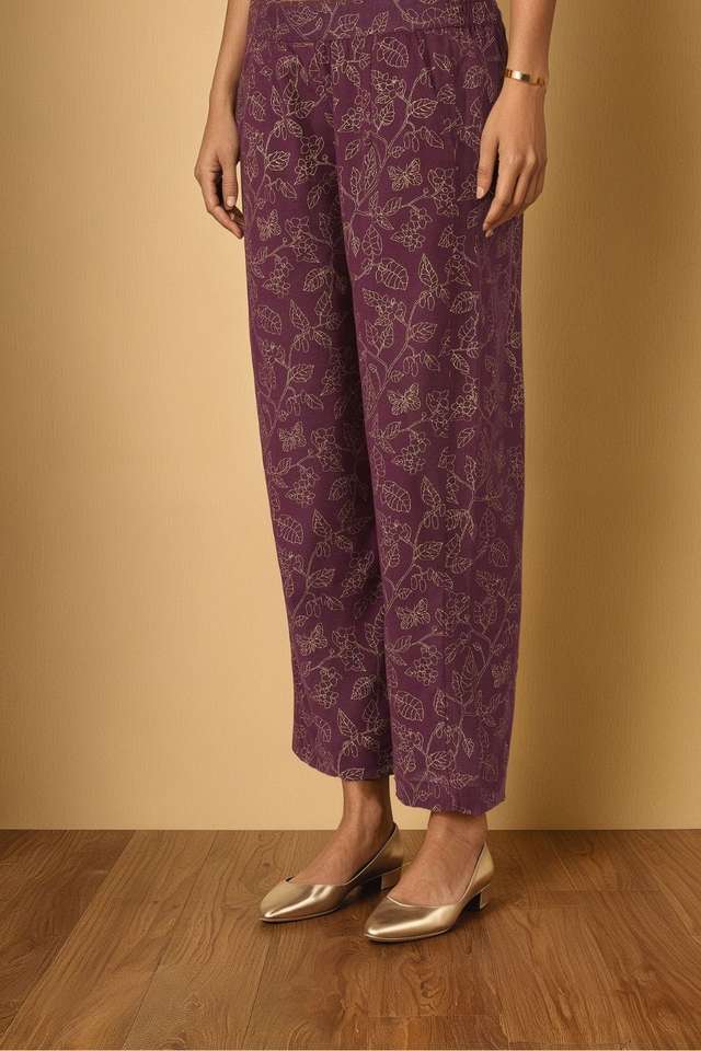 Purple Pure Cotton Embroidered Kurta Set thumbnail image number null