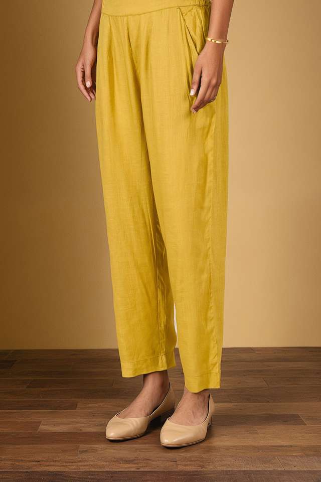Yellow Pure Silk Cotton Embroidered Kurta Set thumbnail image number null