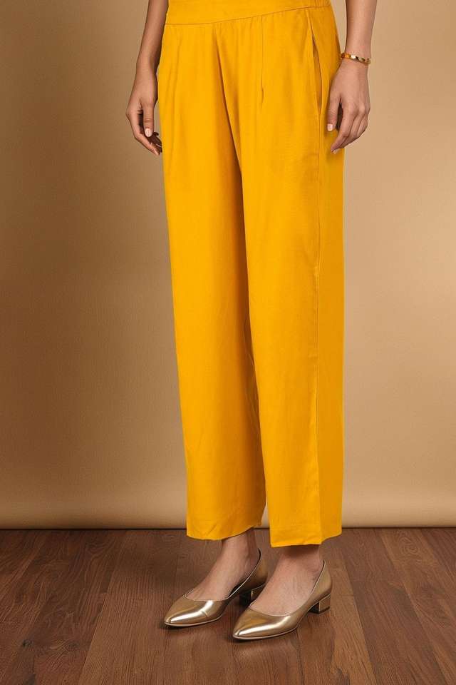 Yellow Viscose Embroidered Kurta Set thumbnail image number null