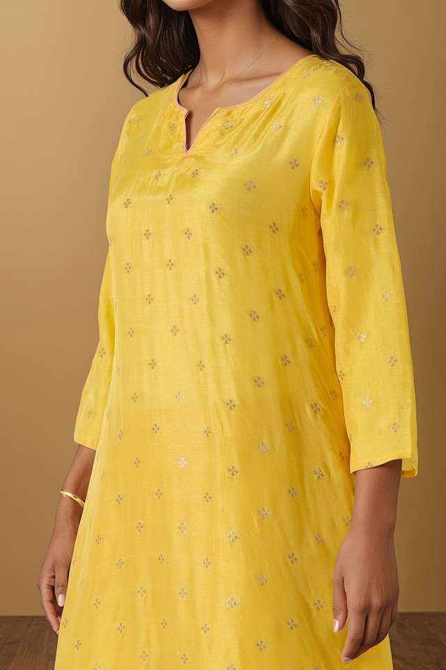 Yellow Viscose Woven Kurta Set thumbnail image number null