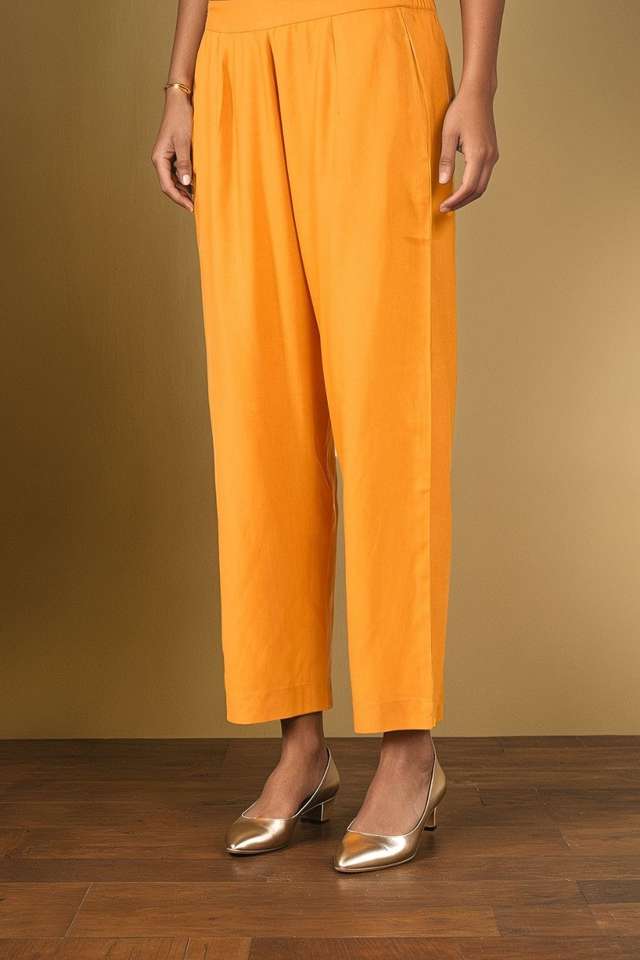 Yellow Viscose Embroidered Kurta Set thumbnail image number null