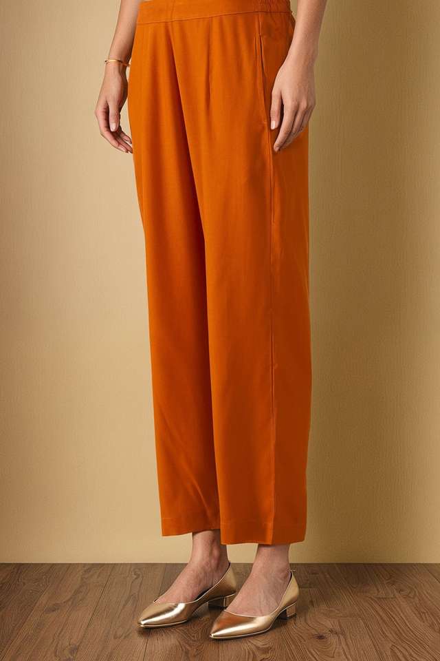 Orange Viscose Embroidered Kurta Set thumbnail image number null