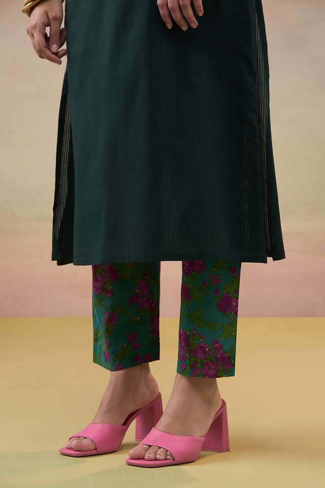Blue Pure Cotton Embroidered Kurta Set thumbnail image number null