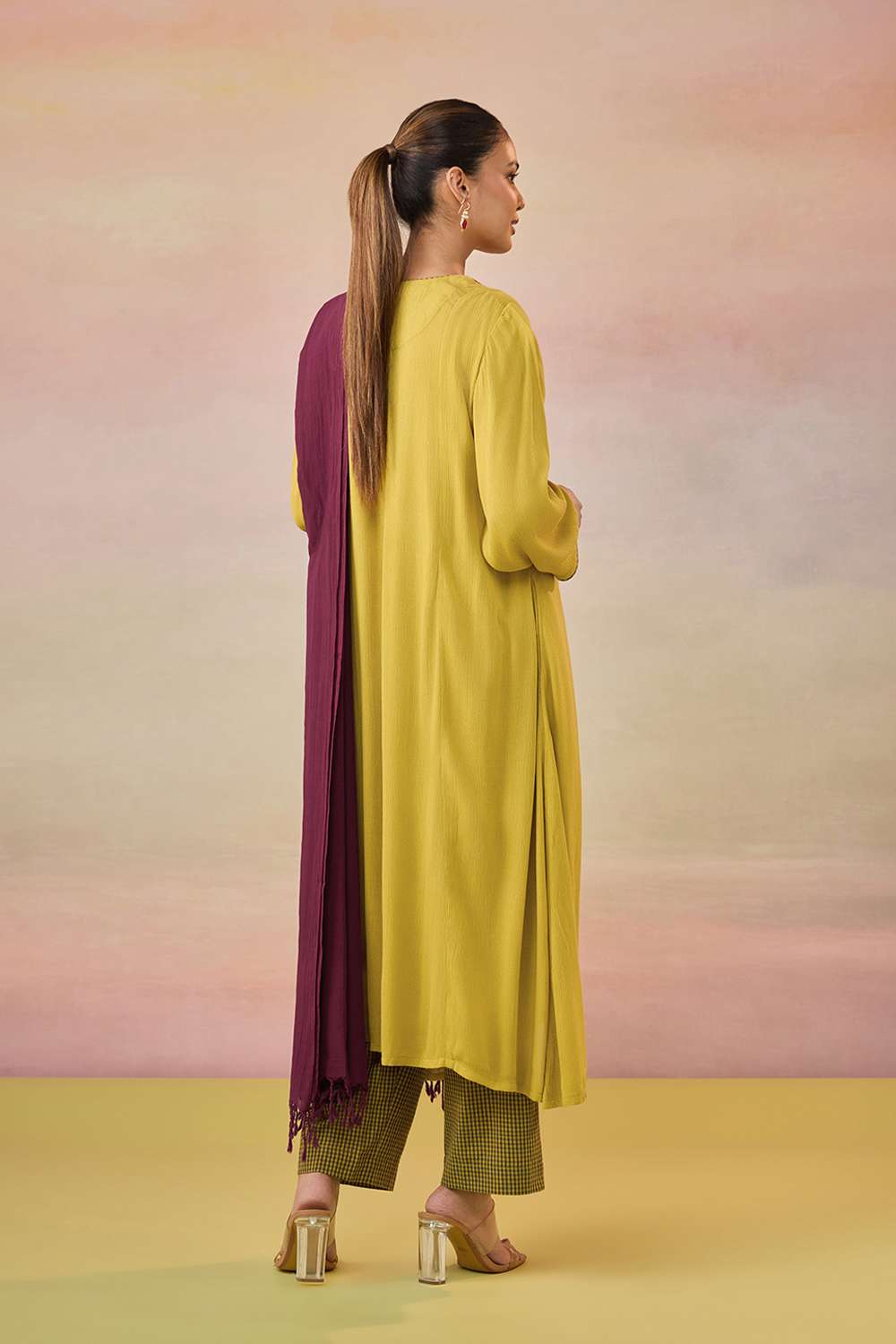 Green Pure Viscose Embroidered Kurta Set image number null