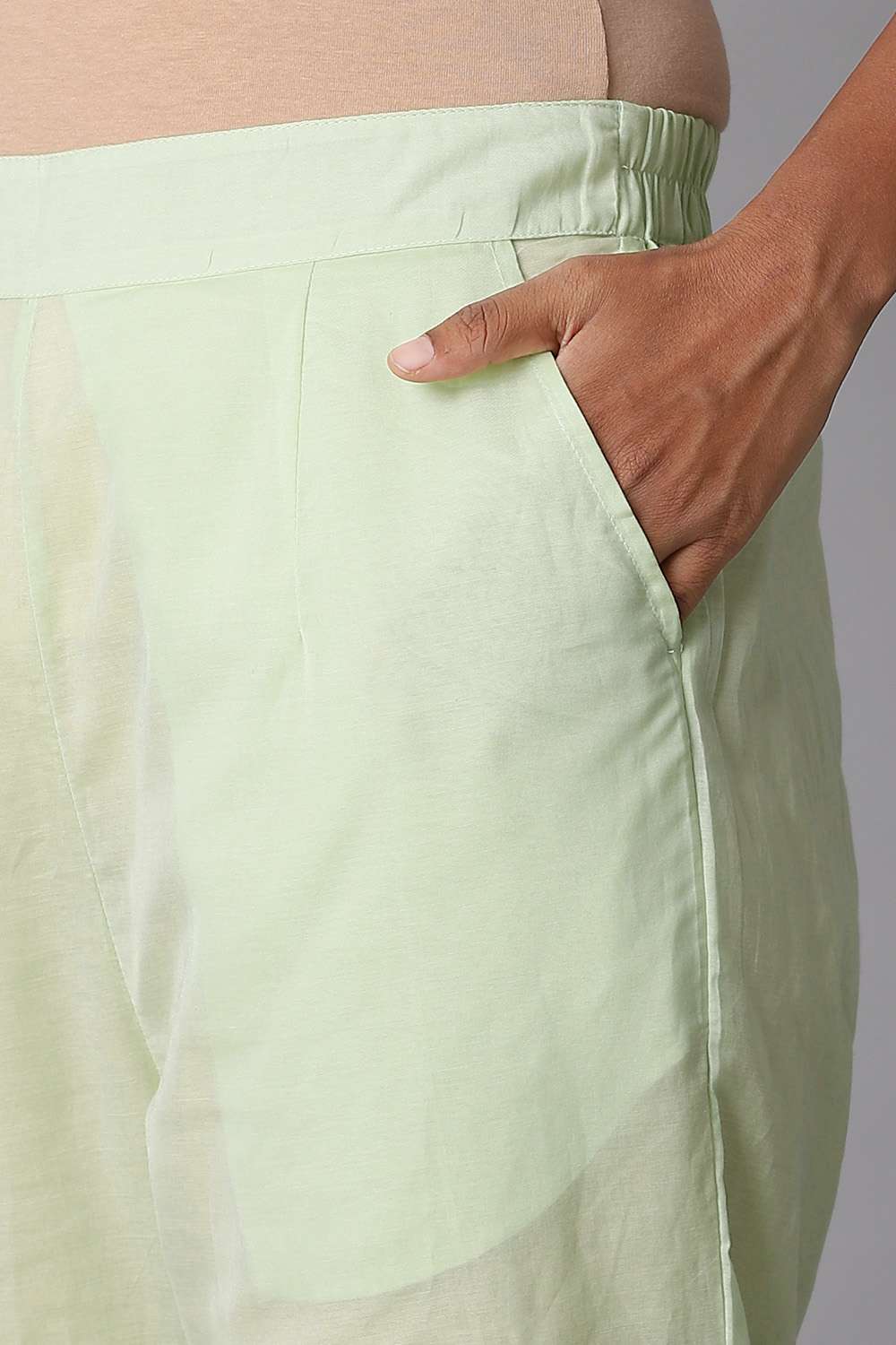 Light Green Viscose Embroidery Kurta Set image number null