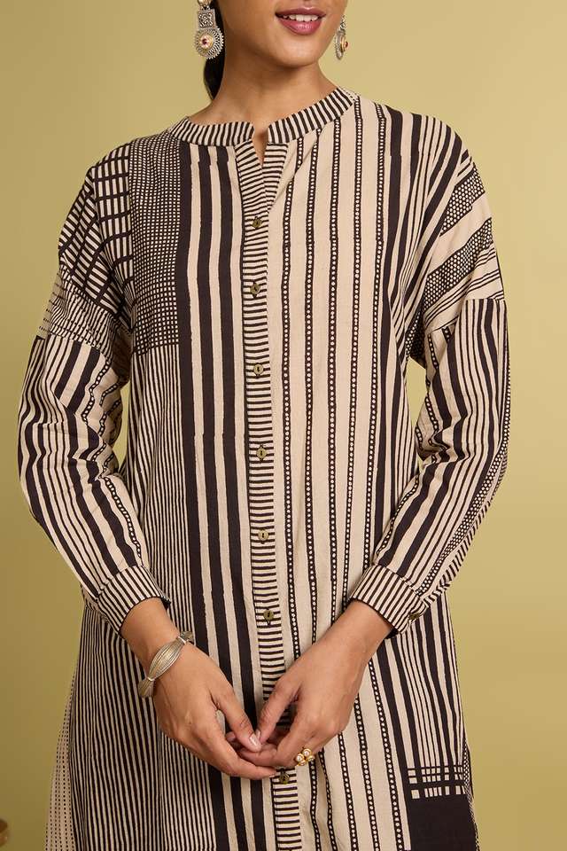 Black Bagru Block Printed Pure Cotton Kurta thumbnail image number null
