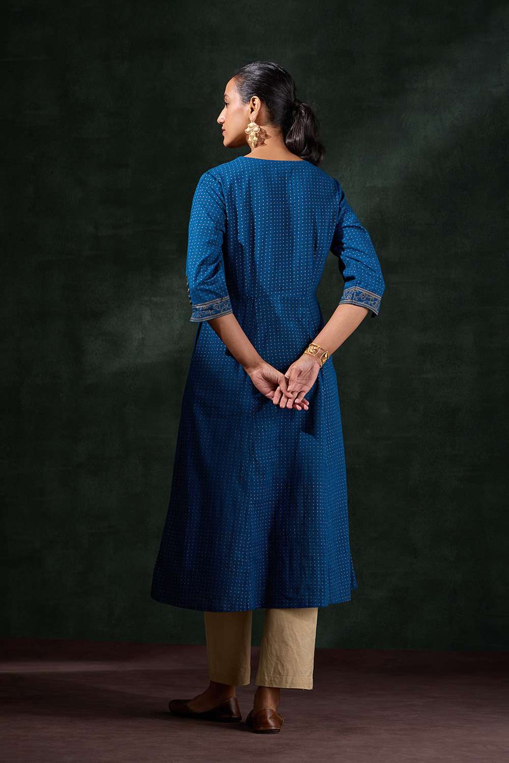 Blue Pure Cotton Printed Kurta image number null