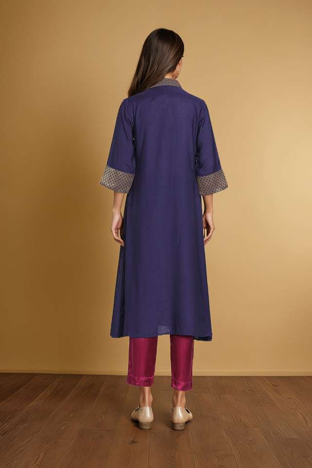 Blue Viscose Sequin Kurta thumbnail image number null