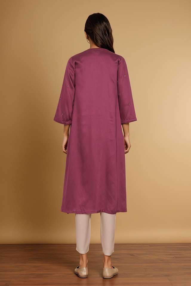 Violet Embroidery Modal Kurta thumbnail image number null