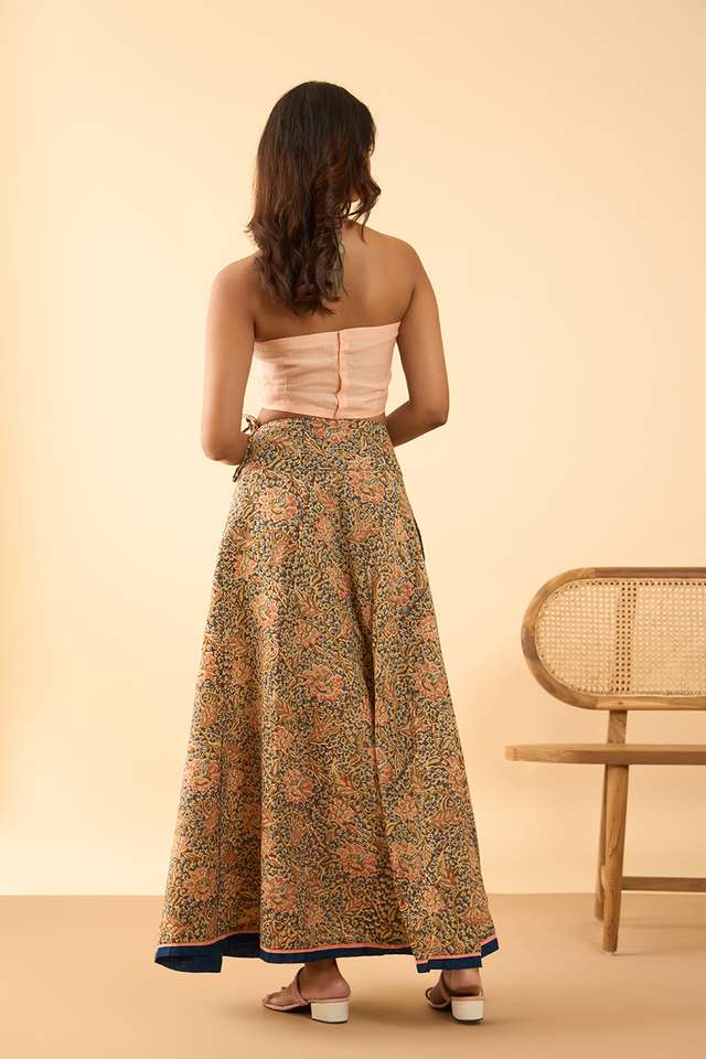 Blue Kalamkari Pure Cotton Ethnic Skirt thumbnail image number null