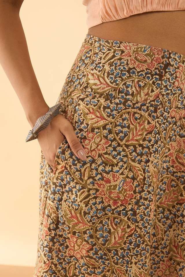 Blue Kalamkari Pure Cotton Ethnic Skirt thumbnail image number null