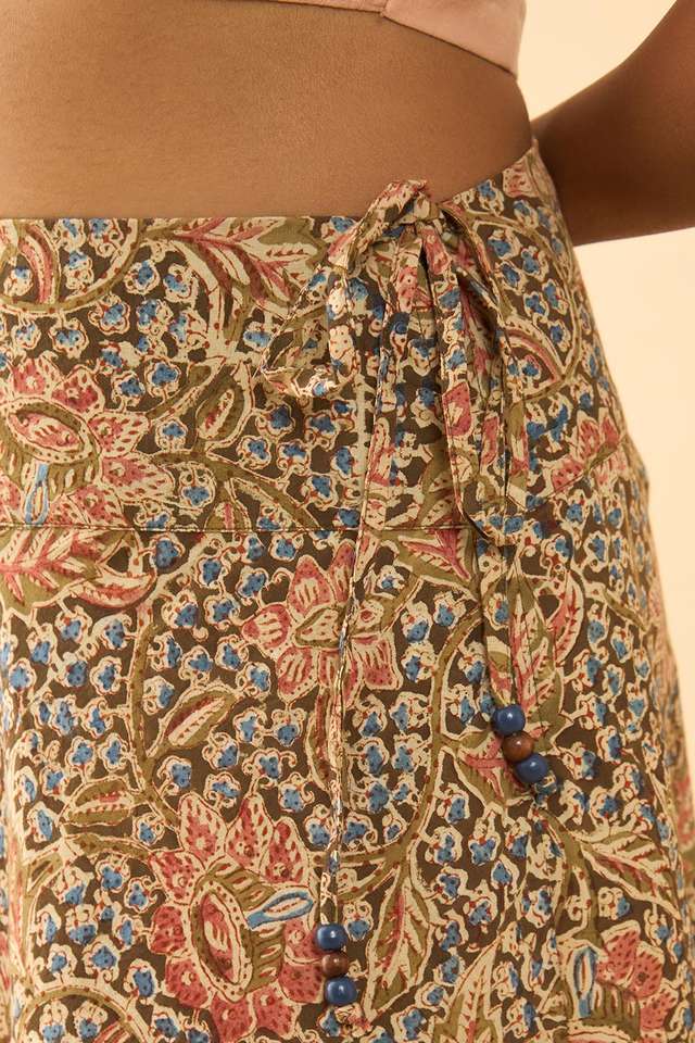 Blue Kalamkari Pure Cotton Ethnic Skirt thumbnail image number null