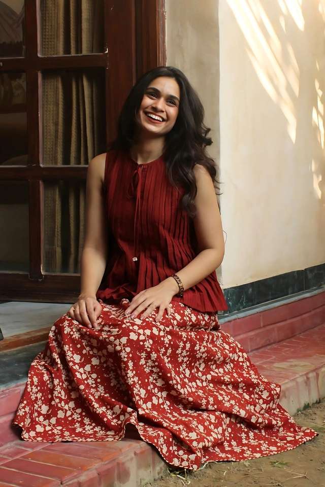 Red Rajasthan Bagru Block Printed Pure Cotton Lehenga image number