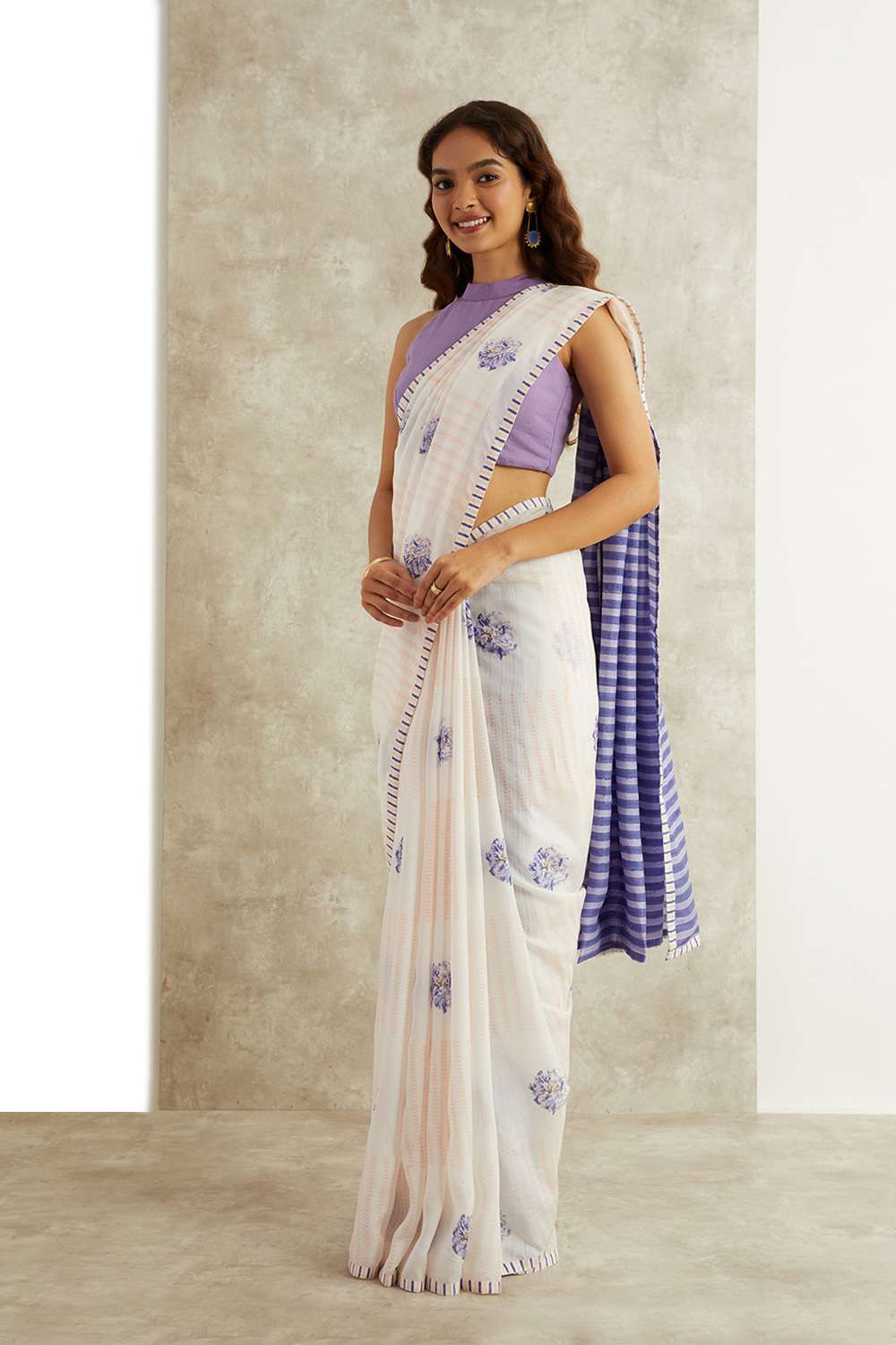 Orange Block Printed Viscose Luxe Rajasthan Saree image number null
